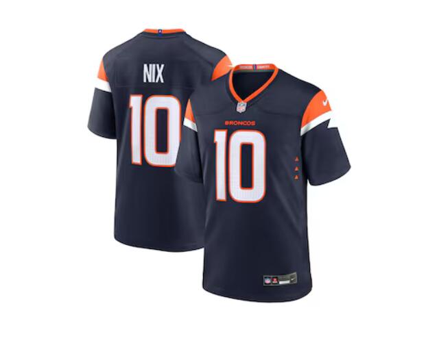 2024 NFL Youth Nike Denver Broncos #10 Bo Nix blue Game Jersey-0
